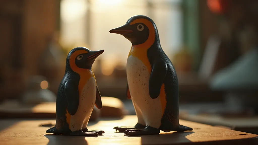 Vintage tinplate wind-up penguin