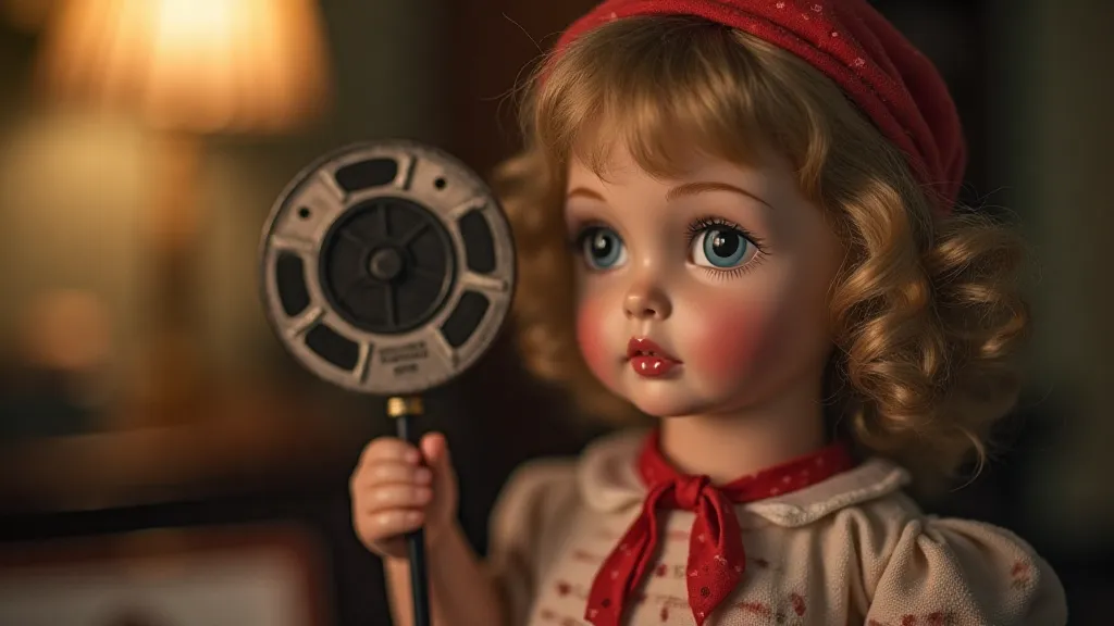 Vintage Shirley Temple Doll and Movie Reel