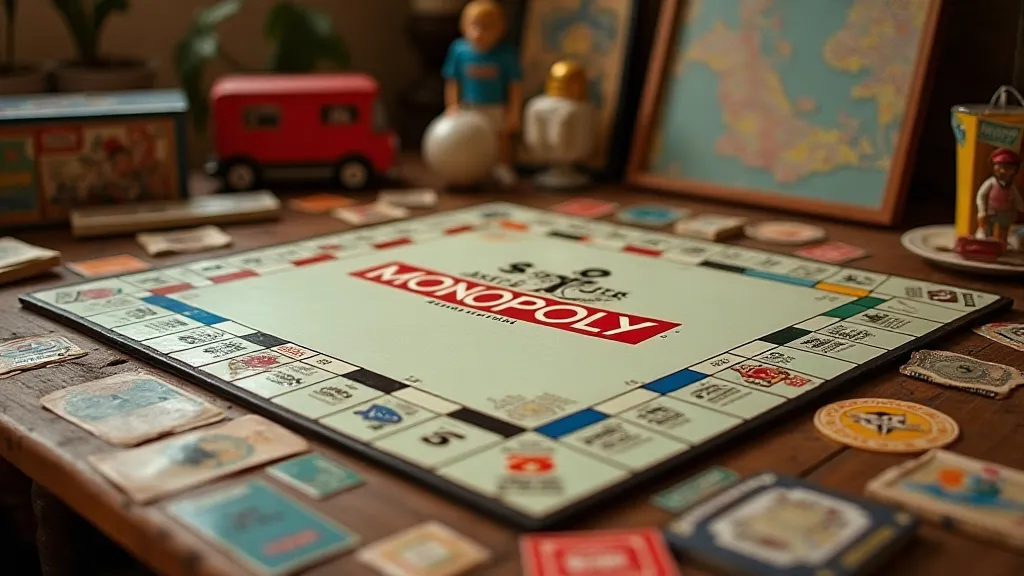 Vintage board games displayed