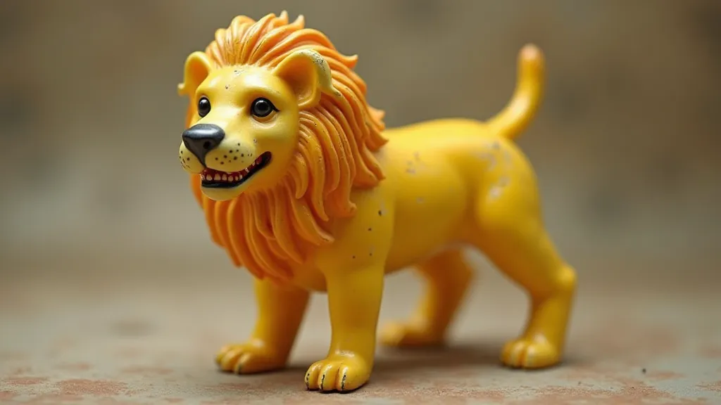 Vintage rubber lion toy